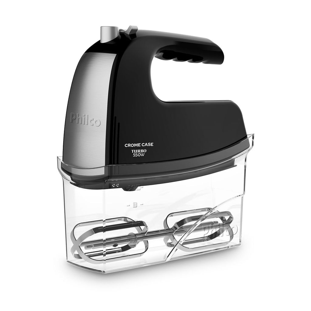 Imagem Batedeira Portátil Philco 550W Crome Case Preto Inox PBT450P