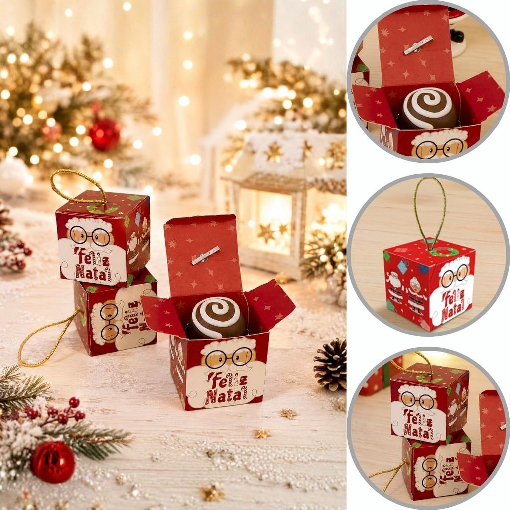 10 CAIXA 1 DOCE DE NATAL C/ ELÁSTICO 5X5X5 DIVERTIDO 6250 ( NATAL IDEIA 2026 )