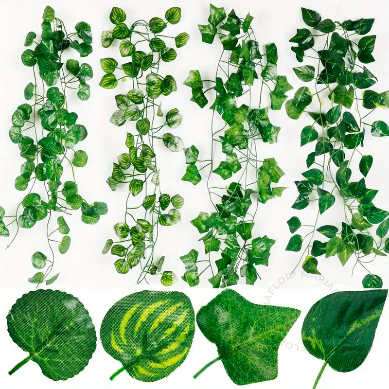 48 Metros Hera Verde Planta Artificial Trepadeira Ramas Folhagem Pendente 2,2m Cada