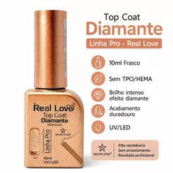Top Coat Diamante Para Unhas Linha Pro 10 ml - Real Love