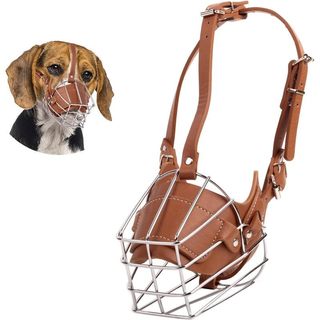Focinho De Cachorro PETCUTE , Cesta De Metal Para Cães Médios E Grandes , Durável Ajustável Com Alças De Couro , Evita M