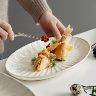 Prato de peixe doméstico prato de peixe cozido no vapor grande influenciador de cerâmica de grandes dimensões criativo p