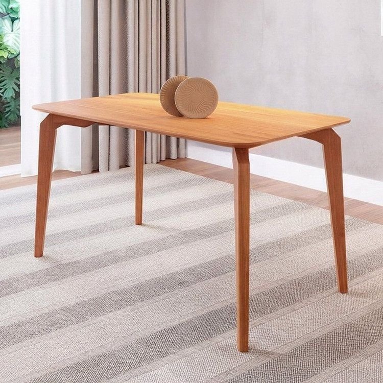 Mesa de Jantar Retangular 100cm Tampo Laminado Aura Marrom/Mel 100