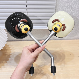 Adequado para espelhos retrovisores elétricos, design de cachorro de desenho animado fofo, universal para motocicletas e