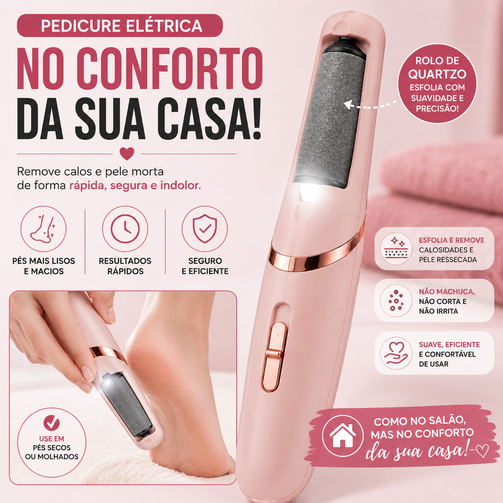Lixa Esfoliador de Pé Elétrica Recarregável USB Removedor de Calos À Prova D'Água Pedicure Sem Fio