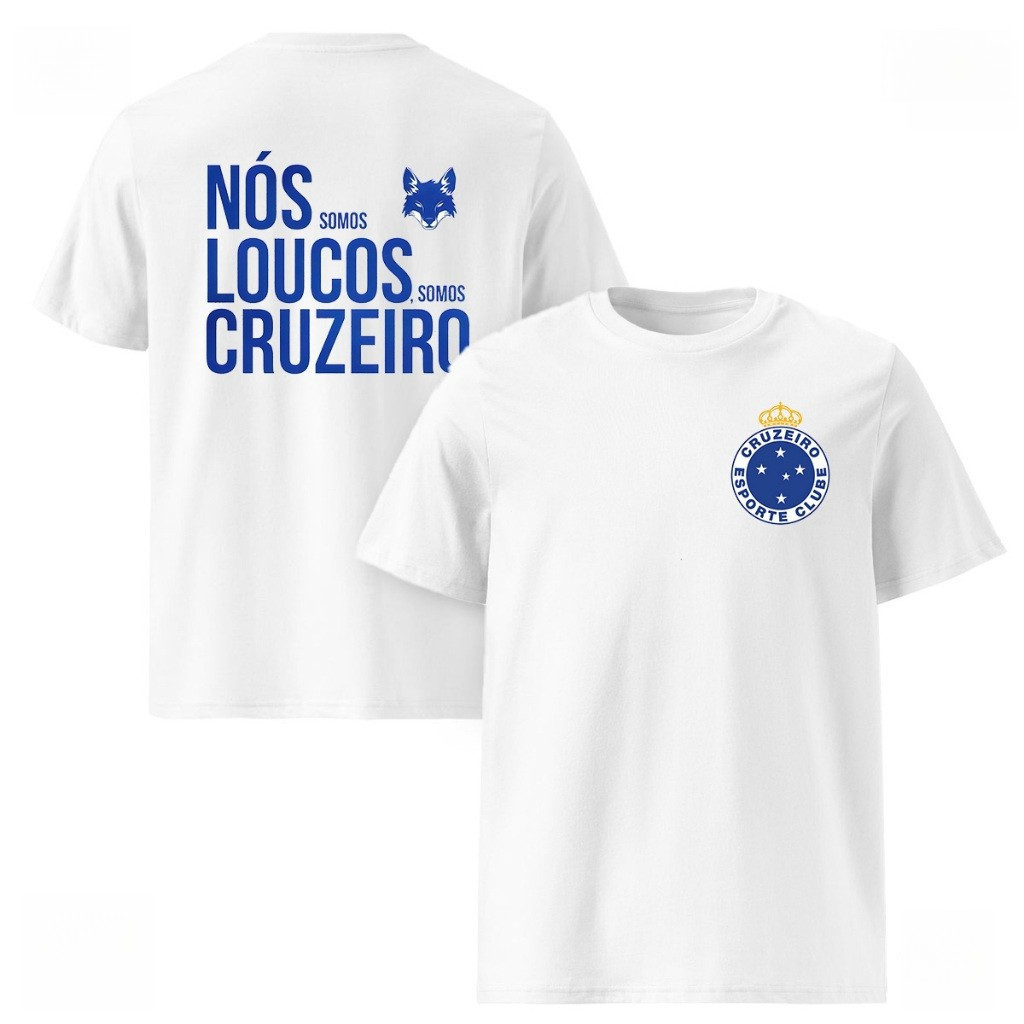 Camisa Camiseta Cruzeiro Raposa Time Futebol Blusa 100% Algodão Premium Unissex Menina Menino