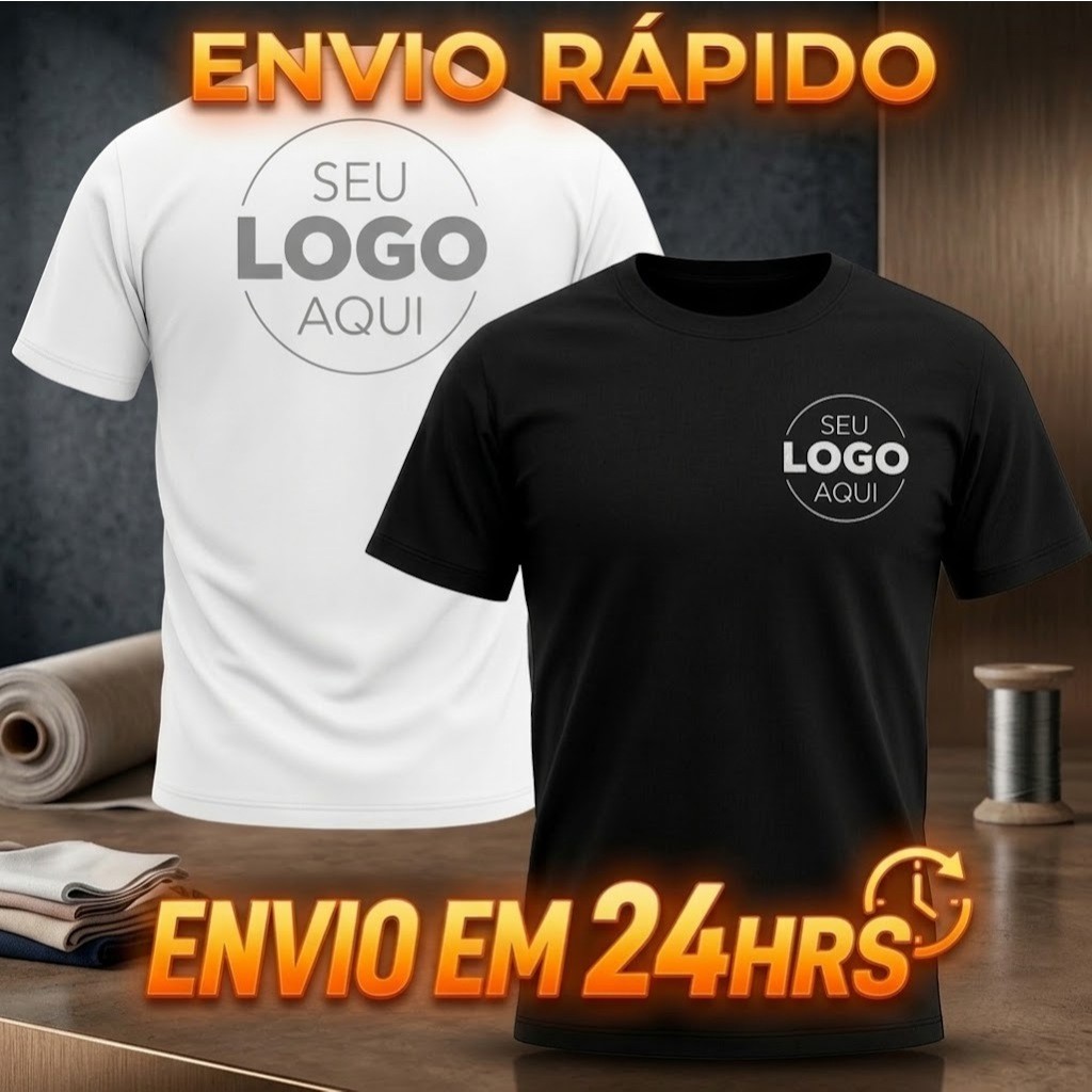 5 Camiseta Personalizada Estampada Uniforme Empresa Algodao Logo DTF