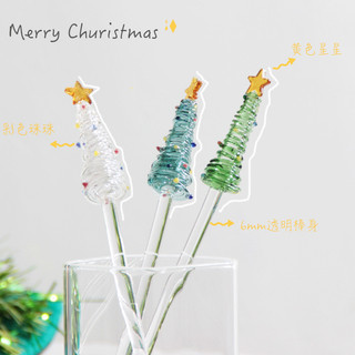Presente de Natal: colher de vidro, bastão de vidro para mexer leite em pó/chá com leite, bastão de vidro de borosilicat