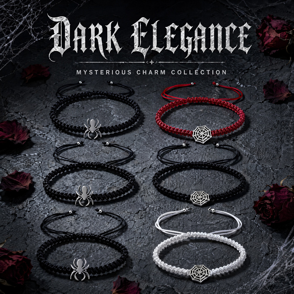 Pulseira de Teia de Aranha para Halloween, Única e Estilosa, para Casais, Tamanho Ajustável F8ID