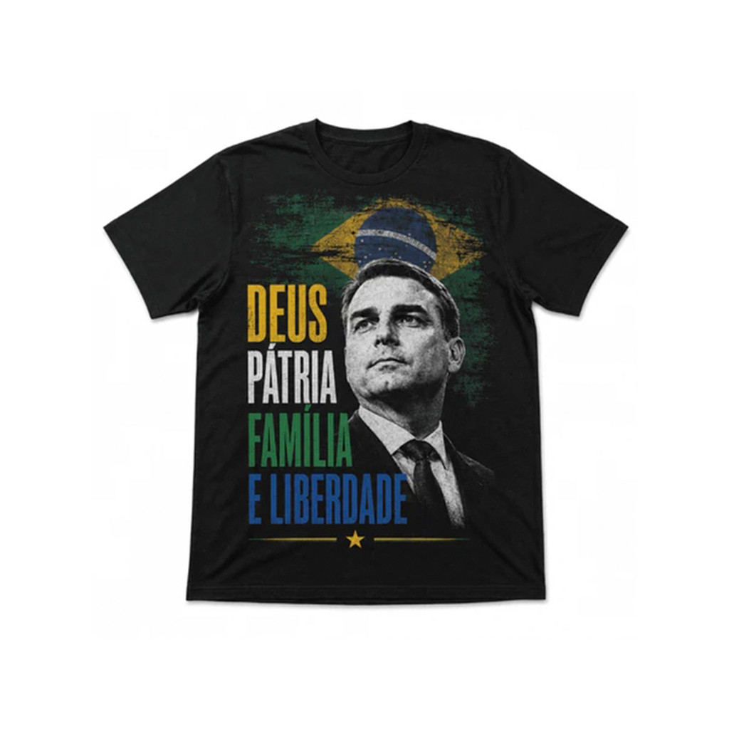 Camiseta Masculina Deus Pátria Estampada Camisa 100% Algodão Fio 30.1 Unissex Plus Size Envio Rápido