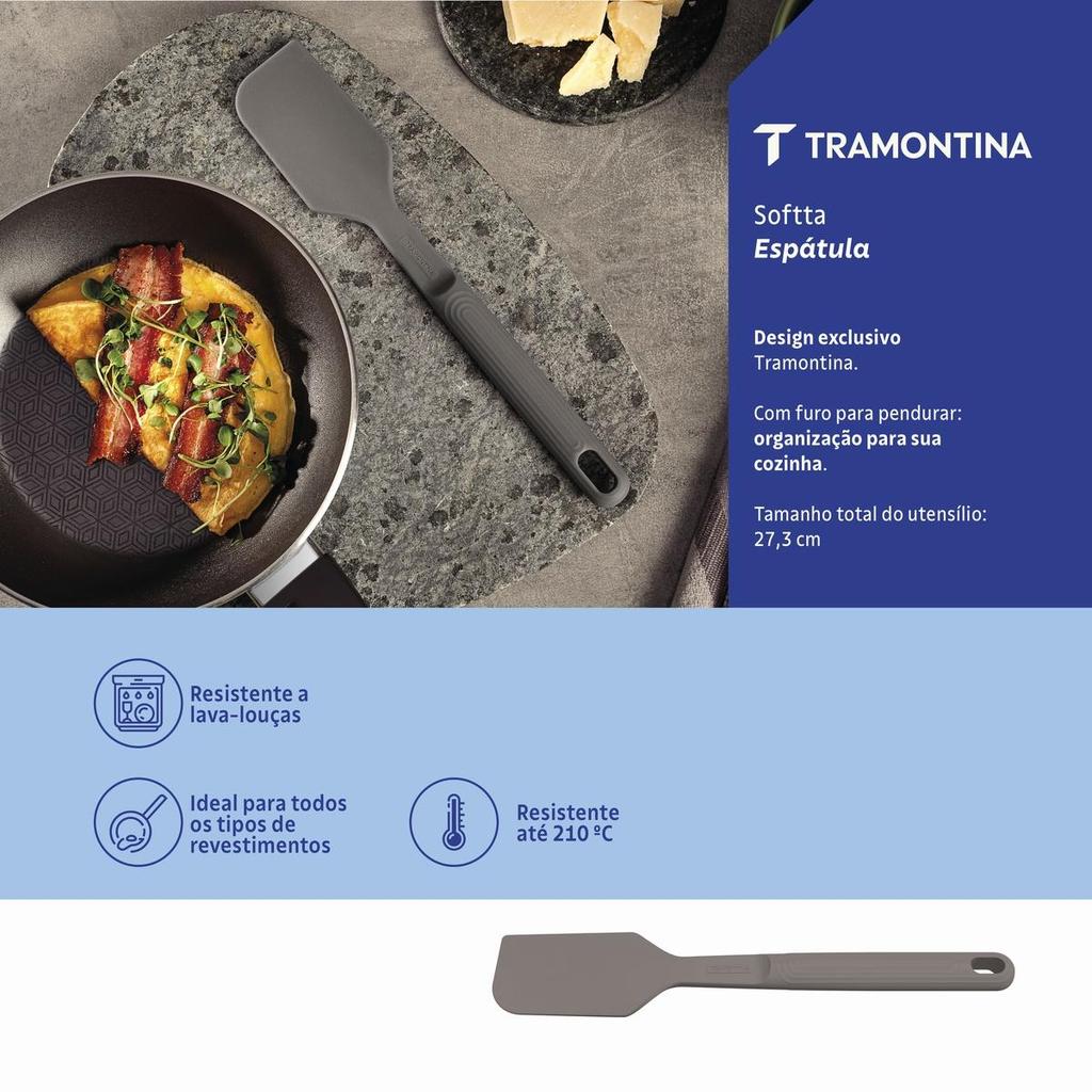 Espátula De Silicone Tramontina Softta Cinza 210 °C — imagem 2 de 2