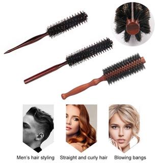 Pequena Escova Redonda Anti Estática 8mm Escova De Cerdas De Javali De Cabelo Com Penteado De Cacheado
