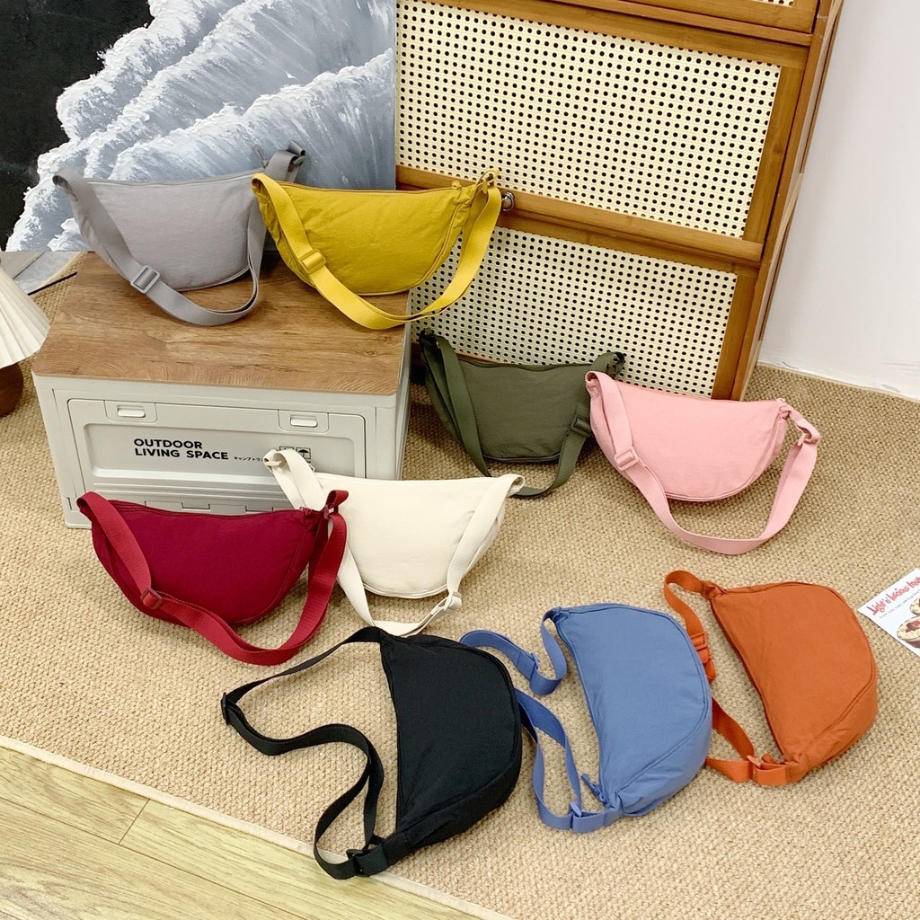 Bolsa de cor sólida bolsa de bolinho bolsa mensageiro feminina bolsa de ombro leve bolsa de lona bolsa de ombro nas axil