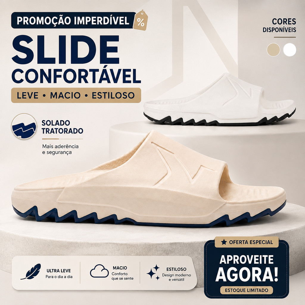 Chinelo Slide EVA Masculino Confortavel com Solado Grosso Tipo Nuvem, Super Macio e Confortavel