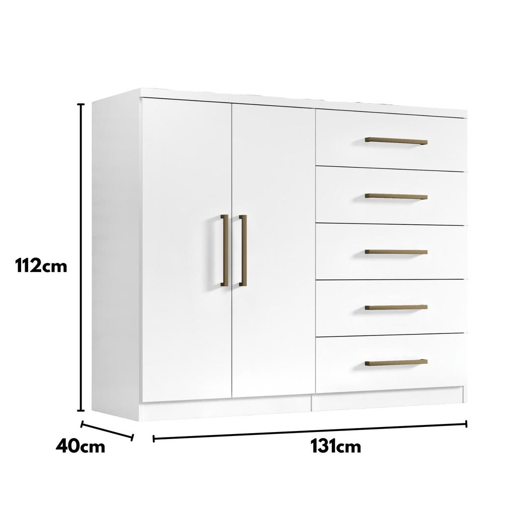Comoda Madagascar 5 Gav 2 Portas C/ Cabideiro — imagem 2 de 2