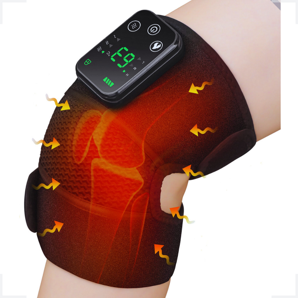 Massageador Elétrico para Joelhos com Aquecimento e Vibração, Joelheira Térmica para Joelhos