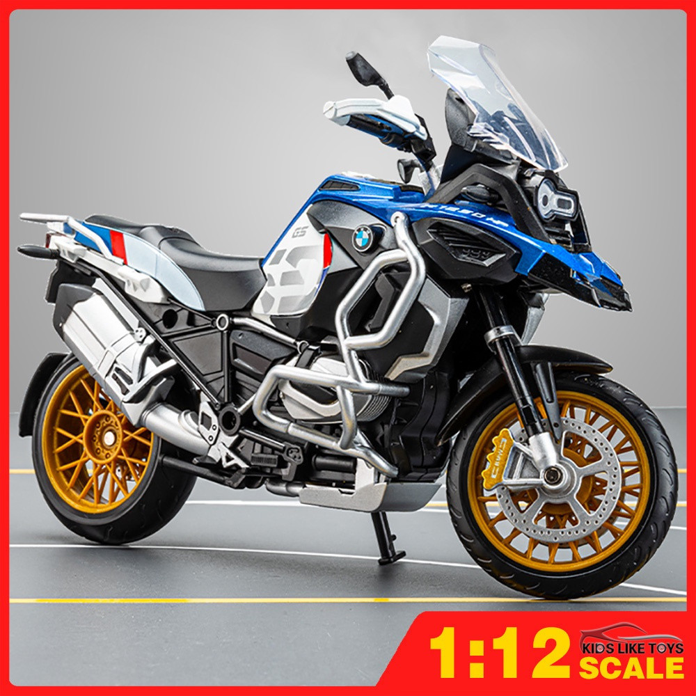 Modelo de motocicleta BMW R1250 GS em escala 1:12, feito de liga metálica, brinquedo, brinquedo para crianças, presente 