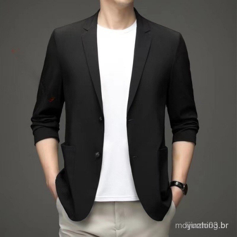 Blazer masculino slim fit com duas fileiras de botões, alta costura italiana HWA5 BBRC