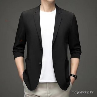 Blazer masculino slim fit com duas fileiras de botões, alta costura italiana HWA5 BBRC