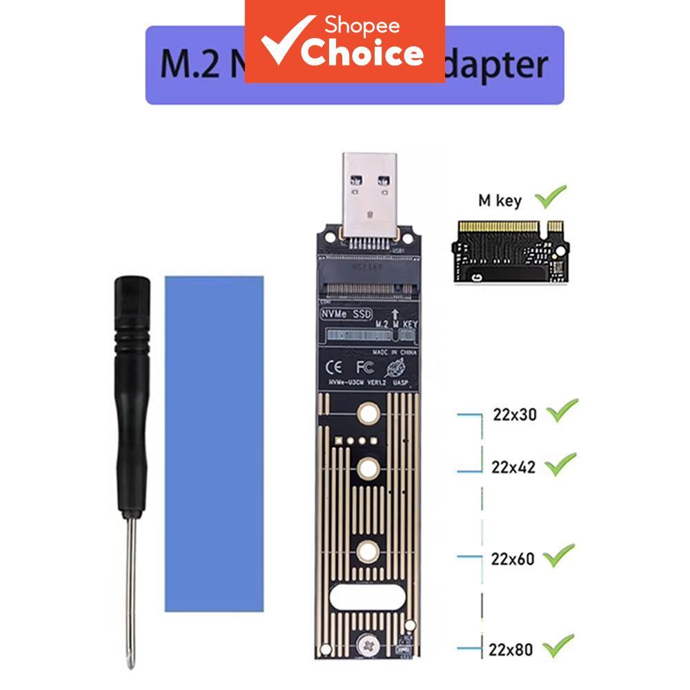 Adaptador M.2 NVME SSD para USB 10Gbps USB 3.1 Gen2 Conector de Disco Rígido