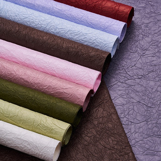 Papel com padrão de pedra Papel plissado Material de embalagem de flores Feito à mão Textura de padrão de pedra Papel de