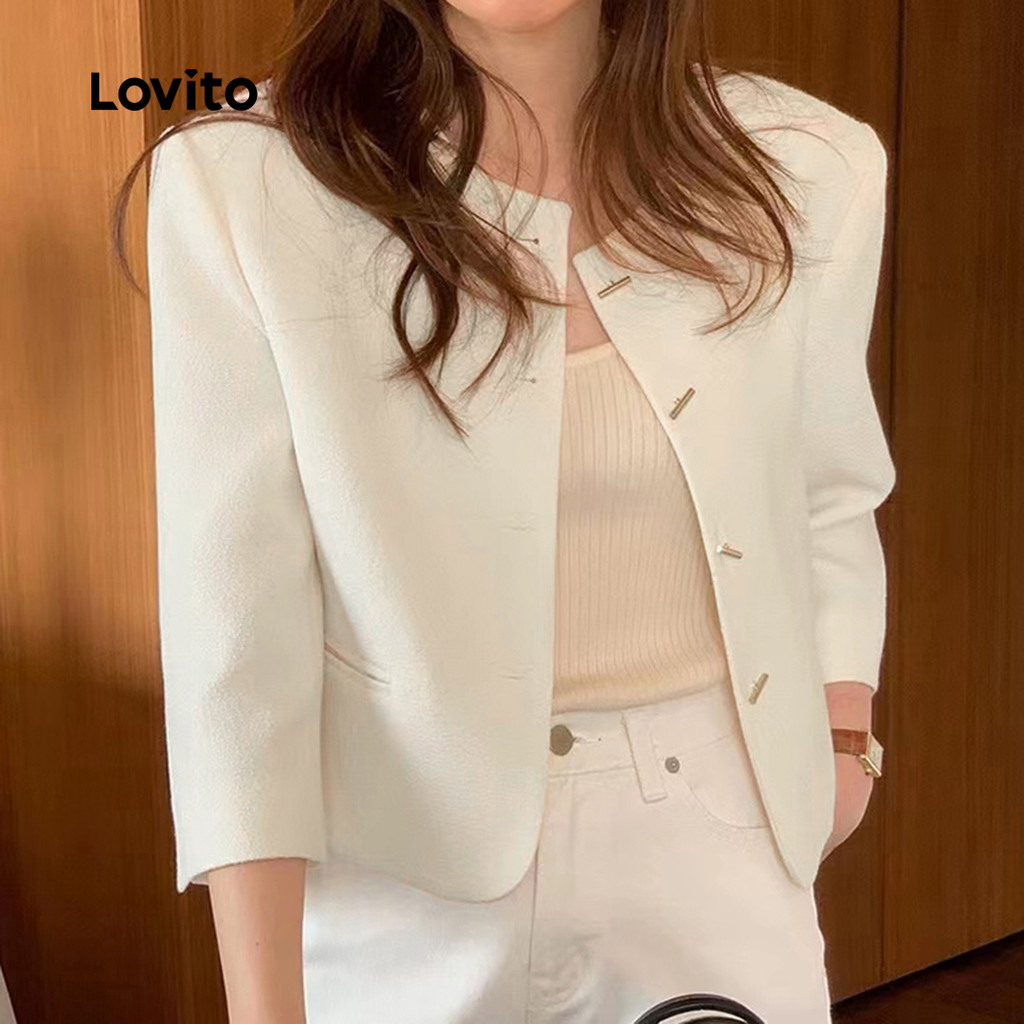 (Lovito x Ana) Elegante Blazer Simples com Botões para Mulheres 102AD502 · foto 2