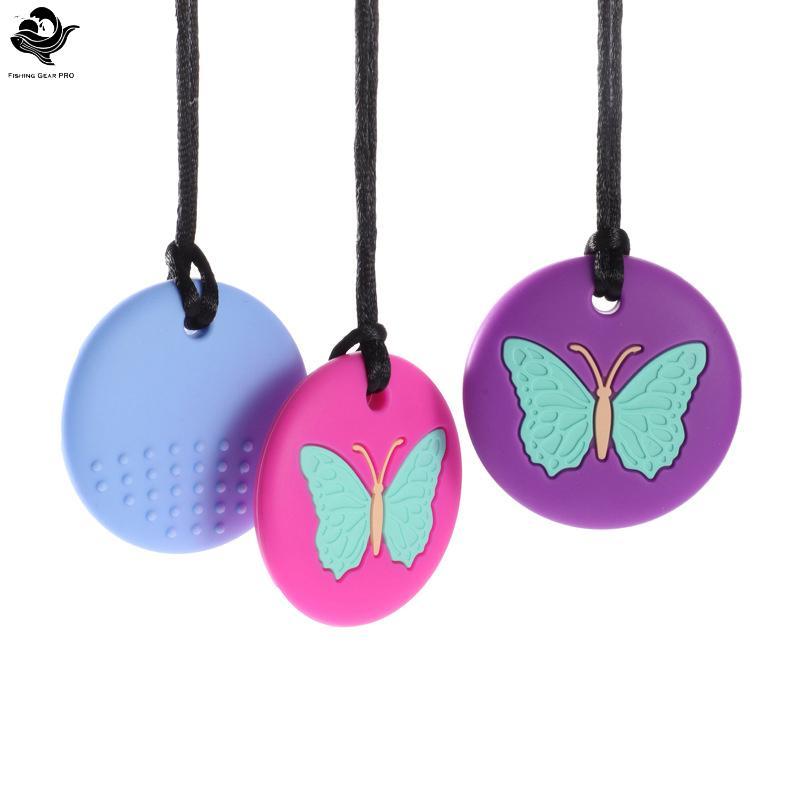 PFG Mastigável Nelace Forma De Borboleta Autismo Tdah Mordendo Sensorial Criança Silicone Mordedor Mastigar Brinquedo Cr
