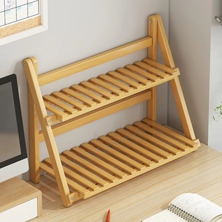 Rack De Armazenamento De Mesa De Madeira Maciça Multicamadas Organizador De Prateleira Para Escritório Doméstico
