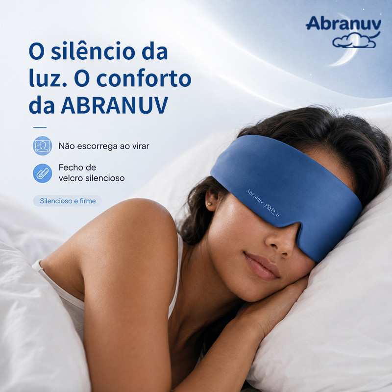 Imagem Abranuv Máscara de Dormir Unissex com Design Anatômico Faixa Envolvente Toque Refrescante e Velcro  AB-300