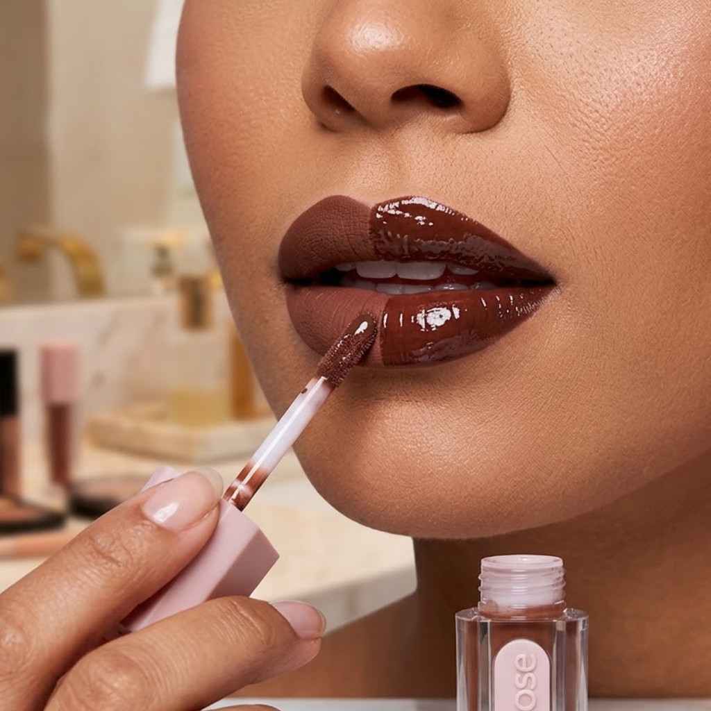 BATOM DUO MATTE E GLOSS RUBY ROSE DOUBLE LAYER DL100 LONGA DURACAO — imagem 2 de 2