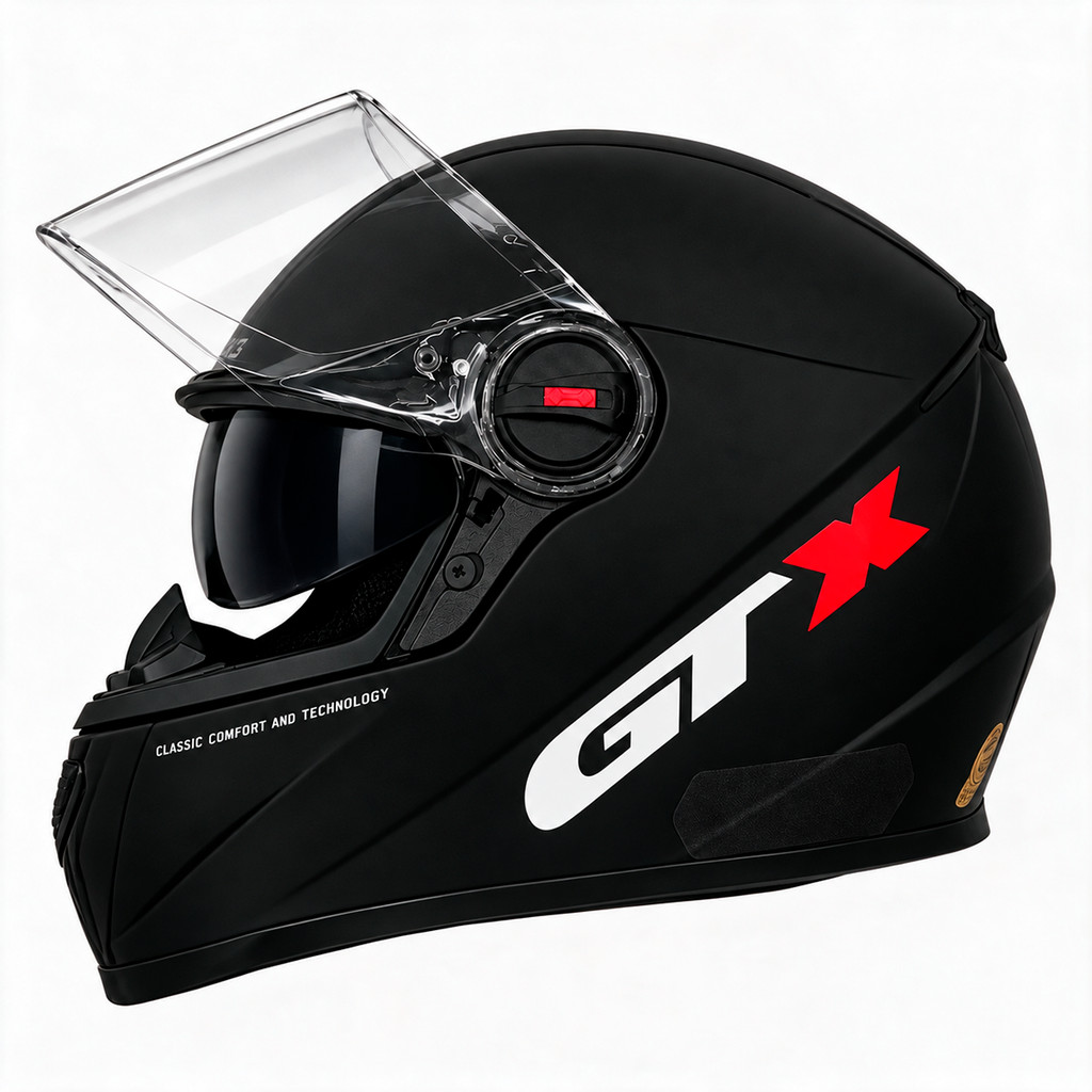 Capacete Moto Fechado Fw3 GTX Comfort Preto Fosco Com Óculos Interno Escuro Viseira Cristal Anti Risco Tamanho 56 58 60