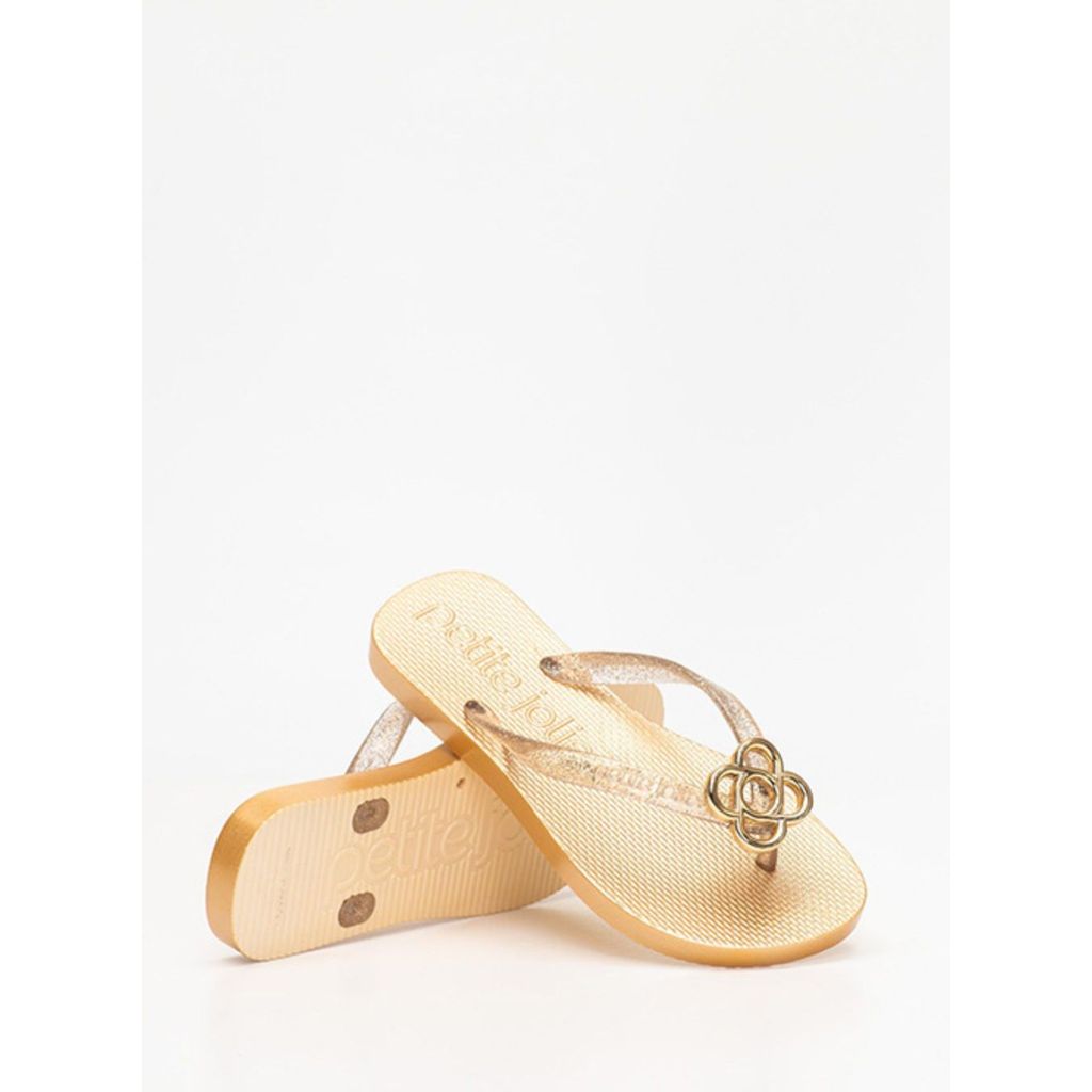 Chinelo Petite Jolie Fresh IN Glitter Ouro Light PJ7704IN