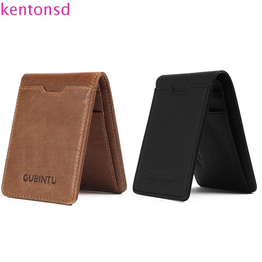 Carteira masculina KENTONSD, carteira de couro vintage com proteção RFID contra roubo de dados, carteira elegante com po