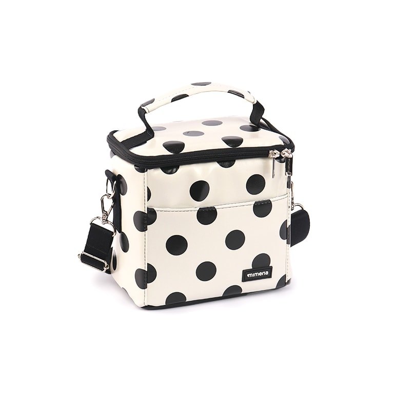Bolsa Térmica Move Mini Polka Dots Off-White com Preto