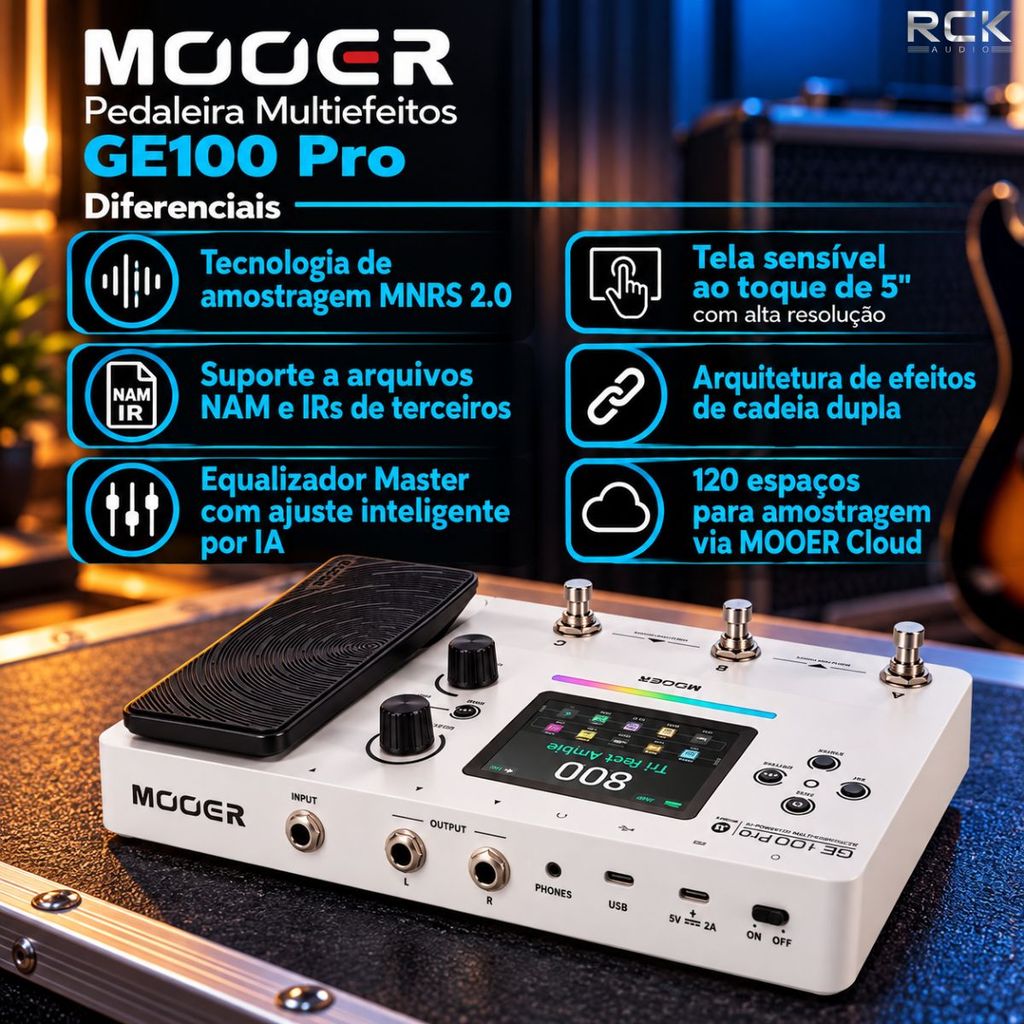 Pedaleira Multiefeitos Mooer GE100 Pro para Guitarra — imagem 2 de 2