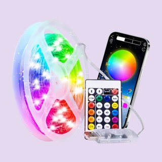 Fita LED RGB 10 Metros | Bluetooth e Aplicativo | Controle Remoto USB | Sincroniza com Música | para Quarto, Sala e TV 