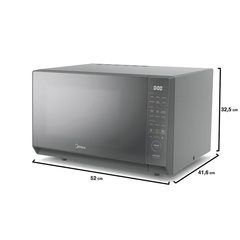 Micro-ondas 35L Prata Porta Espelhada MasterCook Midea — imagem 2 de 2