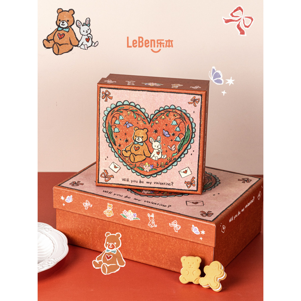 Leben amor cabine caixa de presente caixa vazia dia dos namorados chinês dos desenhos animados grande caixa de embalagem