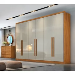 Guarda Roupa Casal 100% MDF 6 Portas 6 Gavetas Reno Cinamomo/Fendi Cumaru/Fendi