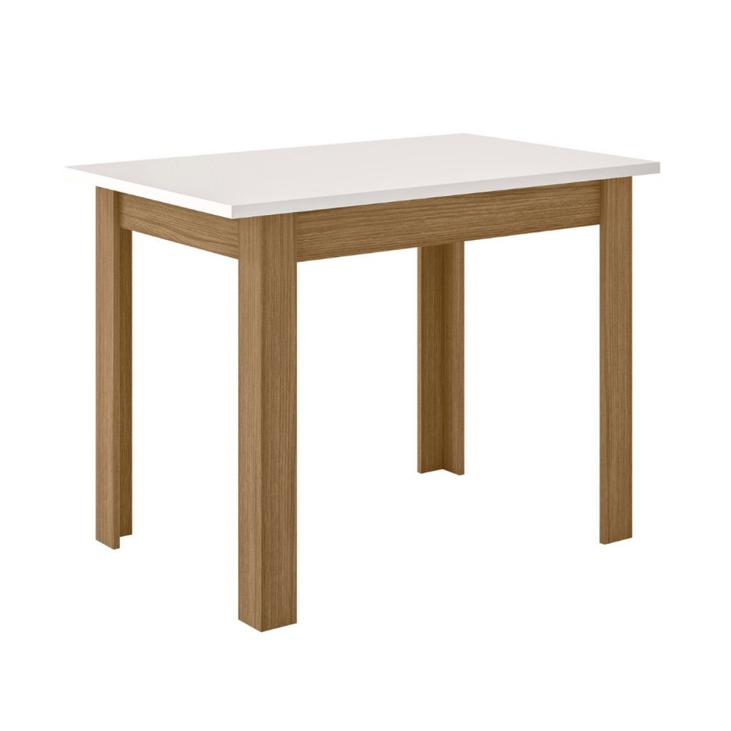 Mesa de Jantar Retangular 108cm Bellagio Laranja/Carvalho/Off White