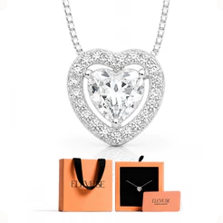 Colar Coração Ponto de Luz Prata 925 Semijoia Feminina Presente Premium para Namorada Esposa Mãe Noiva Amiga + Caixa