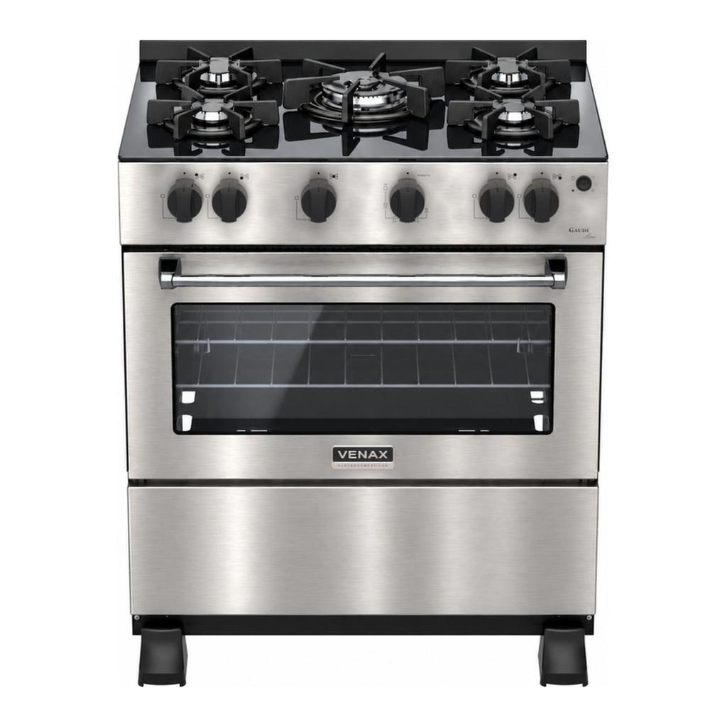 Fogao 5 Bocas Venax Gaudi Line Inox Gas Glp