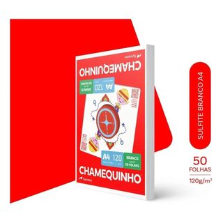 PAPEL SULFITE BRANCO A4 120G 210MMX297MM CHAMEQUINHO PT 50FL