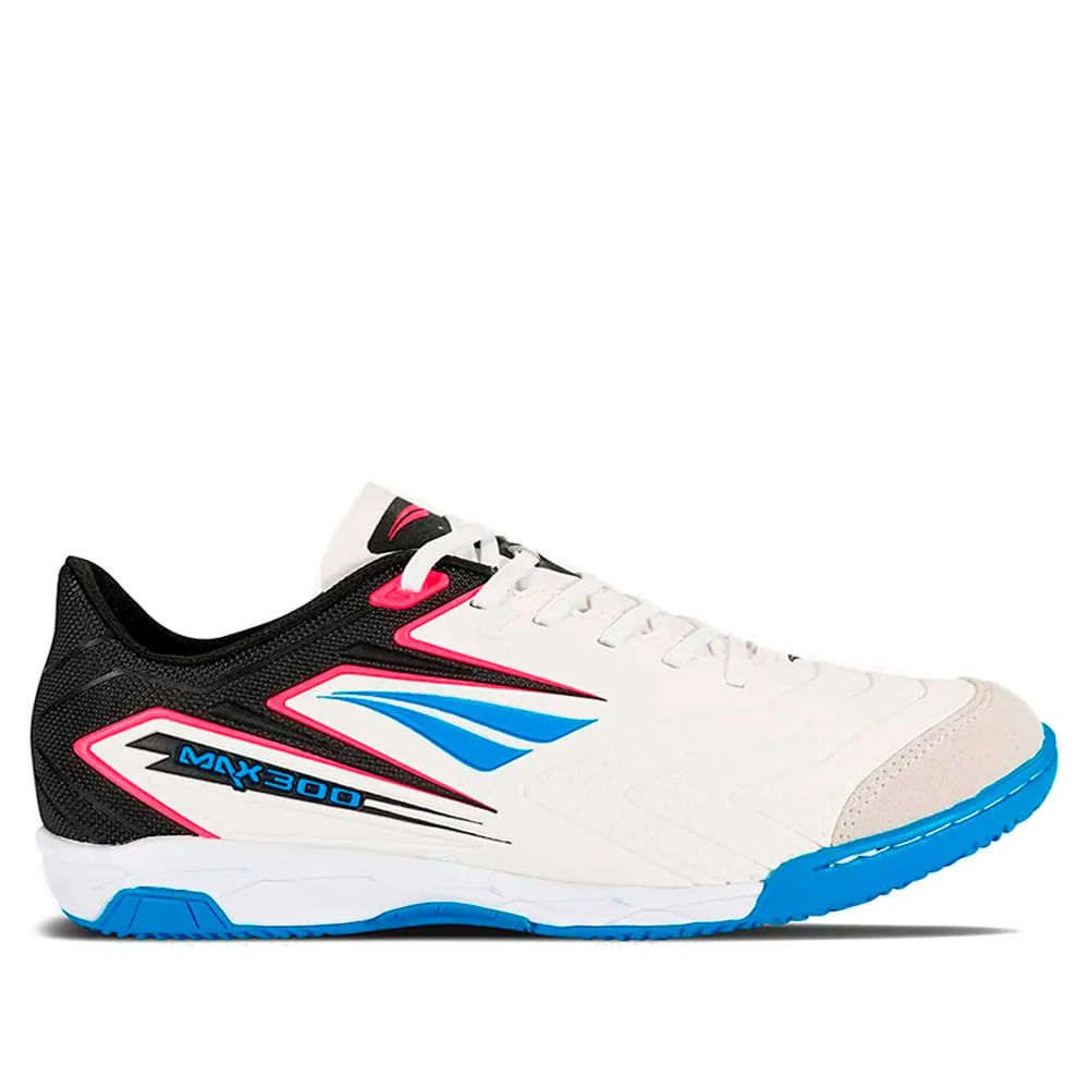 Chuteira Masculina Penalty Futsal Max 300 Branco/Azul/Rosa — imagem 2 de 3