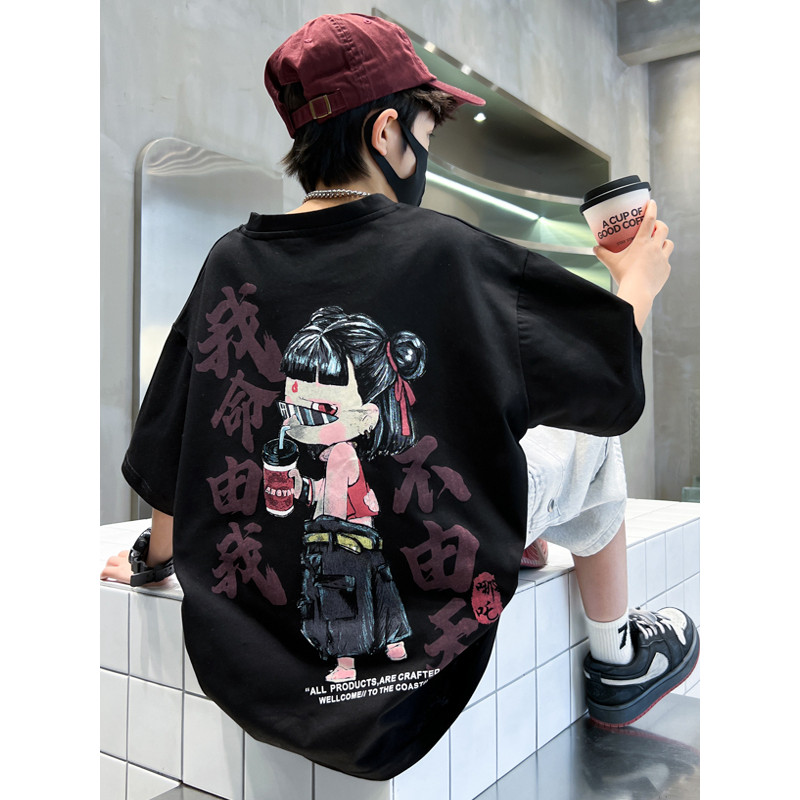 Meninos verão camiseta 2026 novo estilo Nezha crianças versão coreana de manga curta camiseta Casual estilo ocidental me