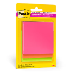 Bloco de notas super adesivas Post-it 654 cascata 3 blocos de 76x76mm 45 folhas 3M