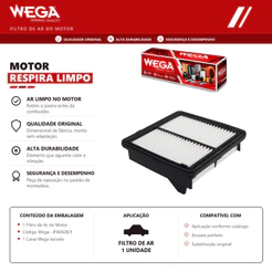 Filtro de ar do Motor HONDA CITY 1.5 FIT 1.5 2009 2010 2011 2012 2013 – WEGA JFA0428/3