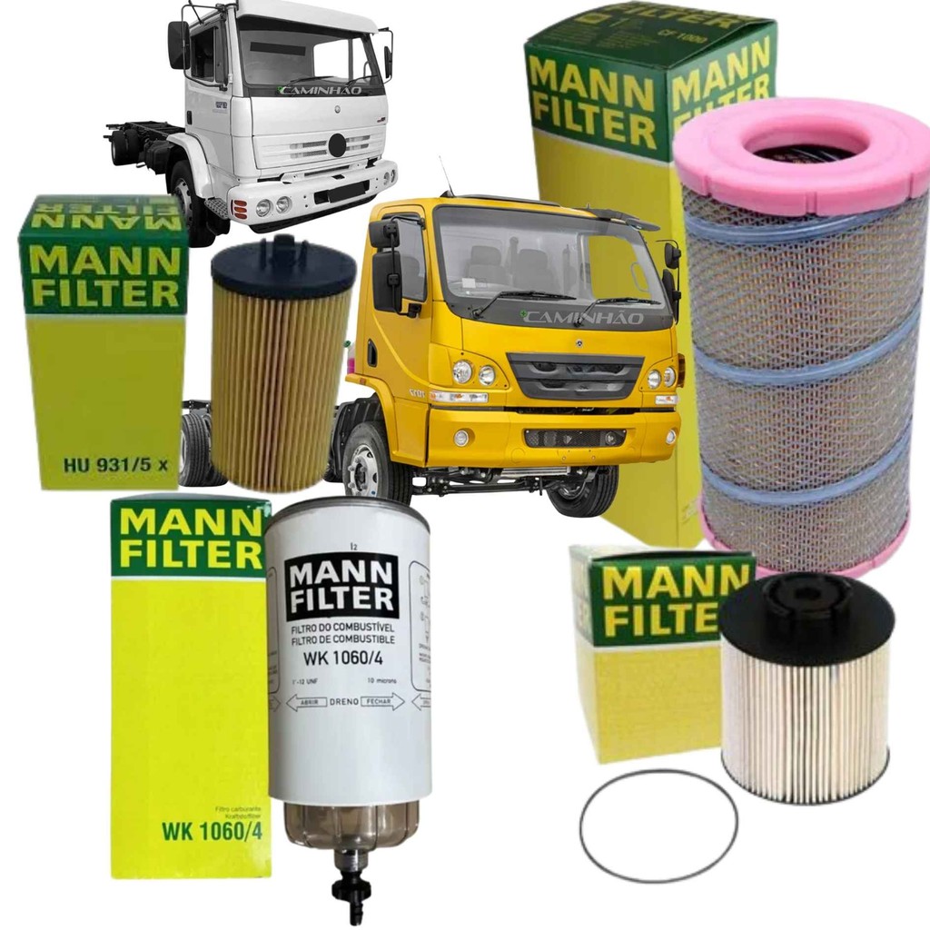 Kit Revisão Troca 4 Filtros MB Mercedes-Benz Accelo 915C / 815C até 2015 / 712C - 1998 A 2005 - OM904LA (Mann Filter) em Oferta na Shopee