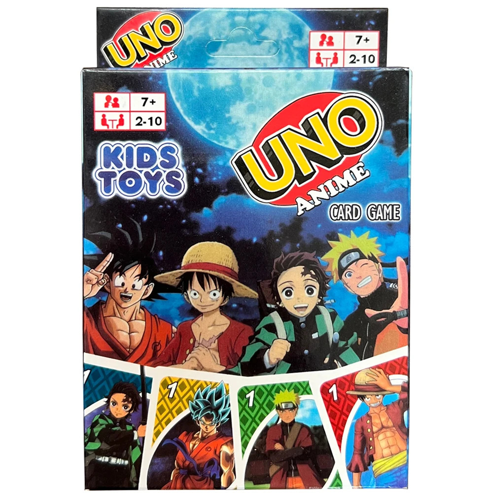UNO - Anime,  Jogo de Tabuleiro Divertido, Presente Perfeito para Crianças e Adultos