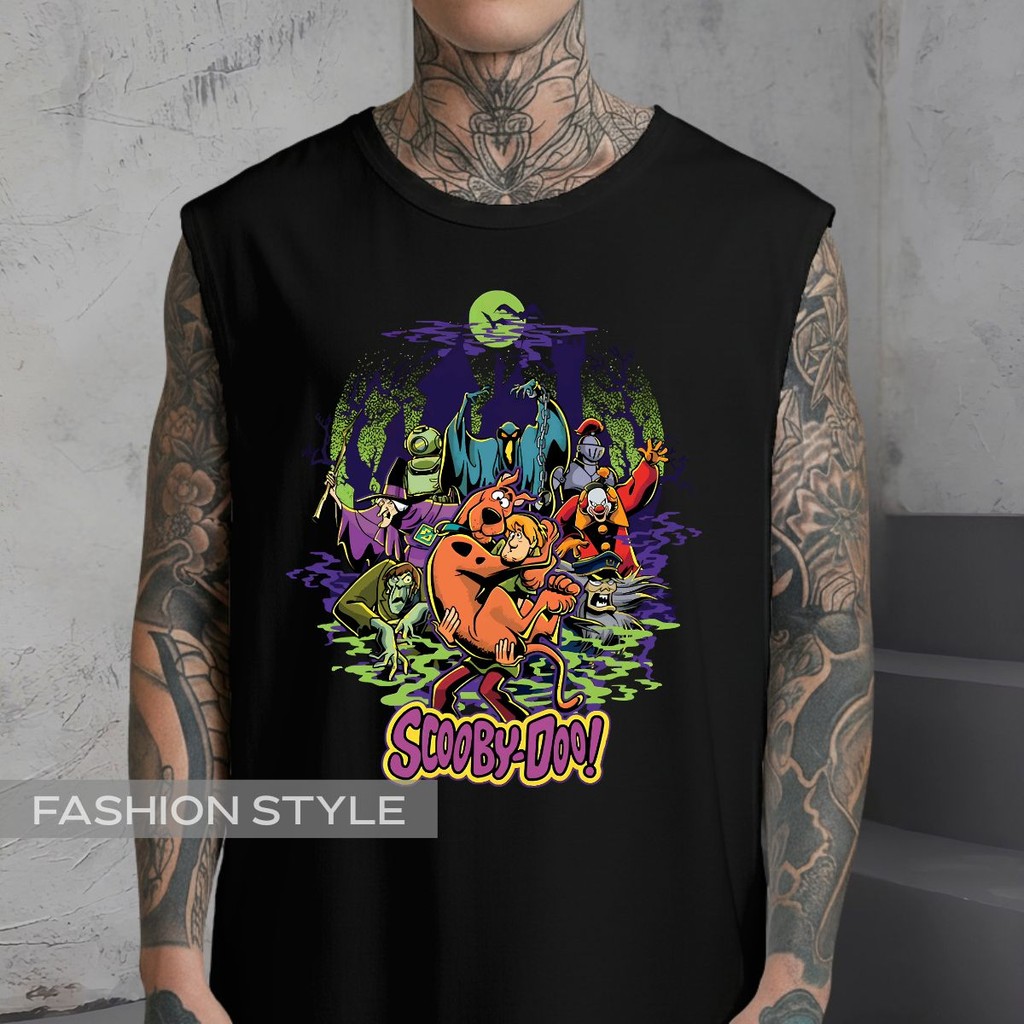 Regata Oversized Scooby Desenho Fantasmas Animação Antiga Salsicha Doo Regata Machão Blusa Cavada